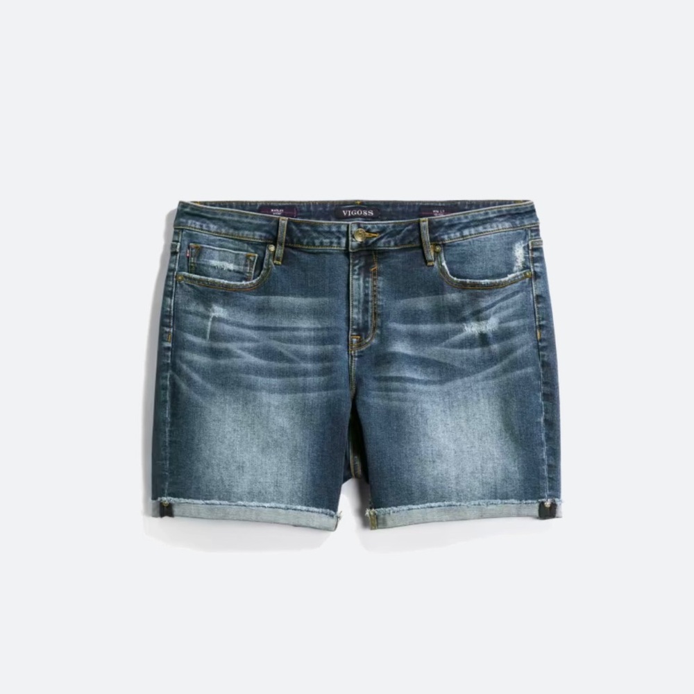 Denim mid rise cuffed shirts